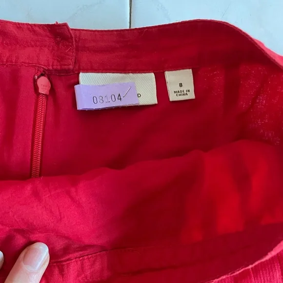 COUNTRY ROAD cotton maxi skirt tassels red, size 8 (fits 8 and 10) like new - Picture 7 of 9